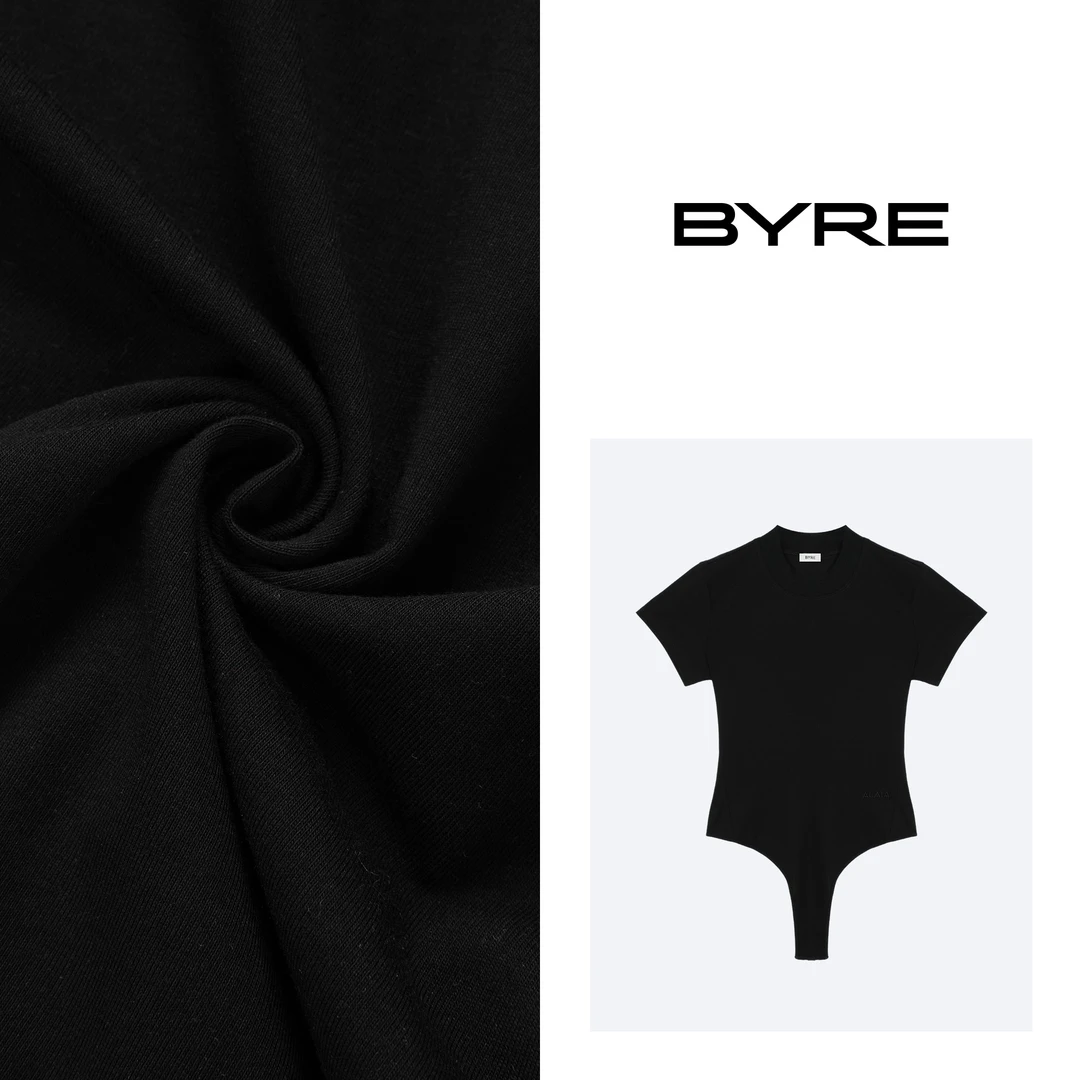 BY595 黑色连体短袖【冷水手洗】