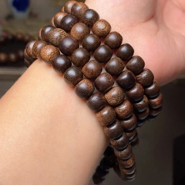 沉香手串越南芽庄帝王金丝玉化黄棋楠0.8✖️108