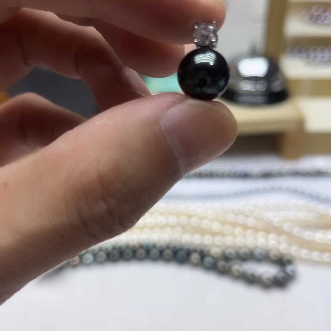 海水珍珠银S925镶嵌颈饰