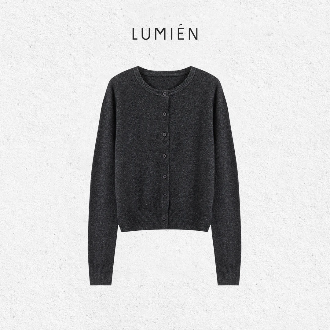 【LUMIEN 新品】圆领柔软触感羊毛羊绒针织开衫LX5CSS032