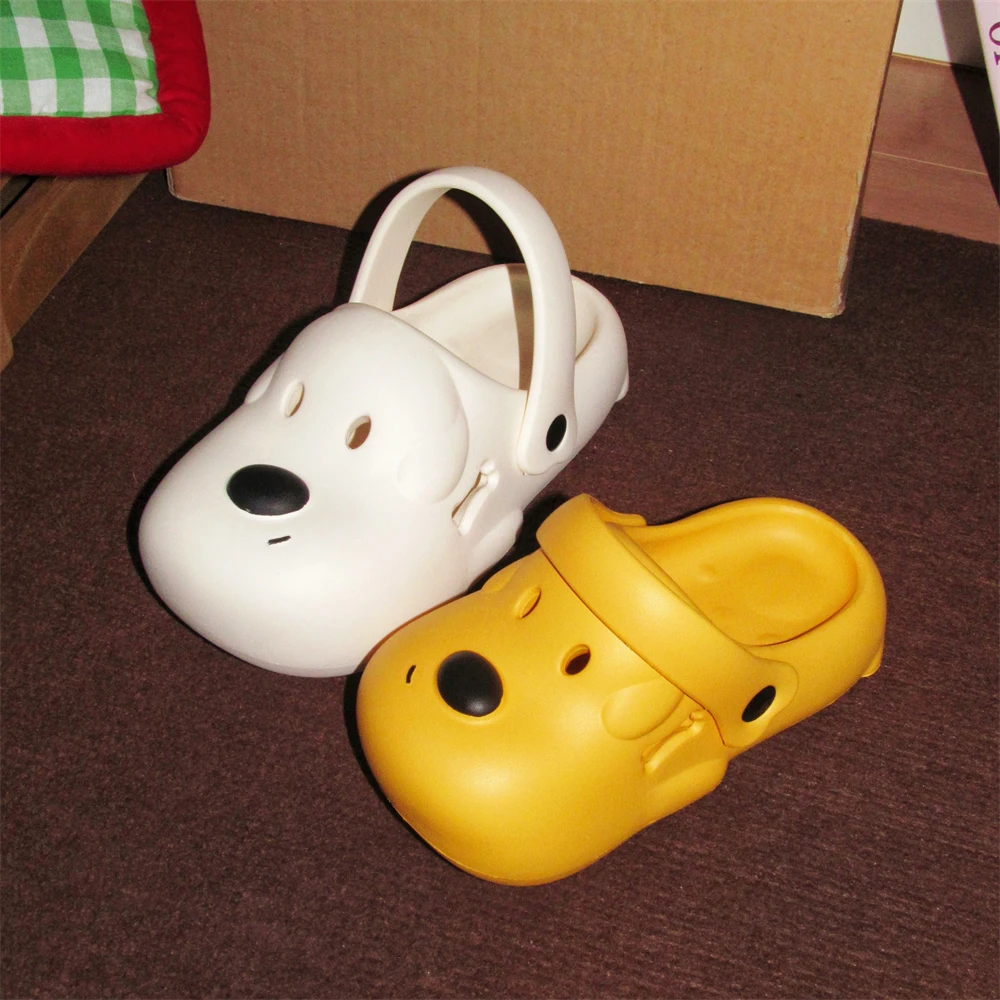 细细条 儿童外穿可爱狗狗软底防滑洞洞鞋ins男童女童凉鞋亲子拖鞋