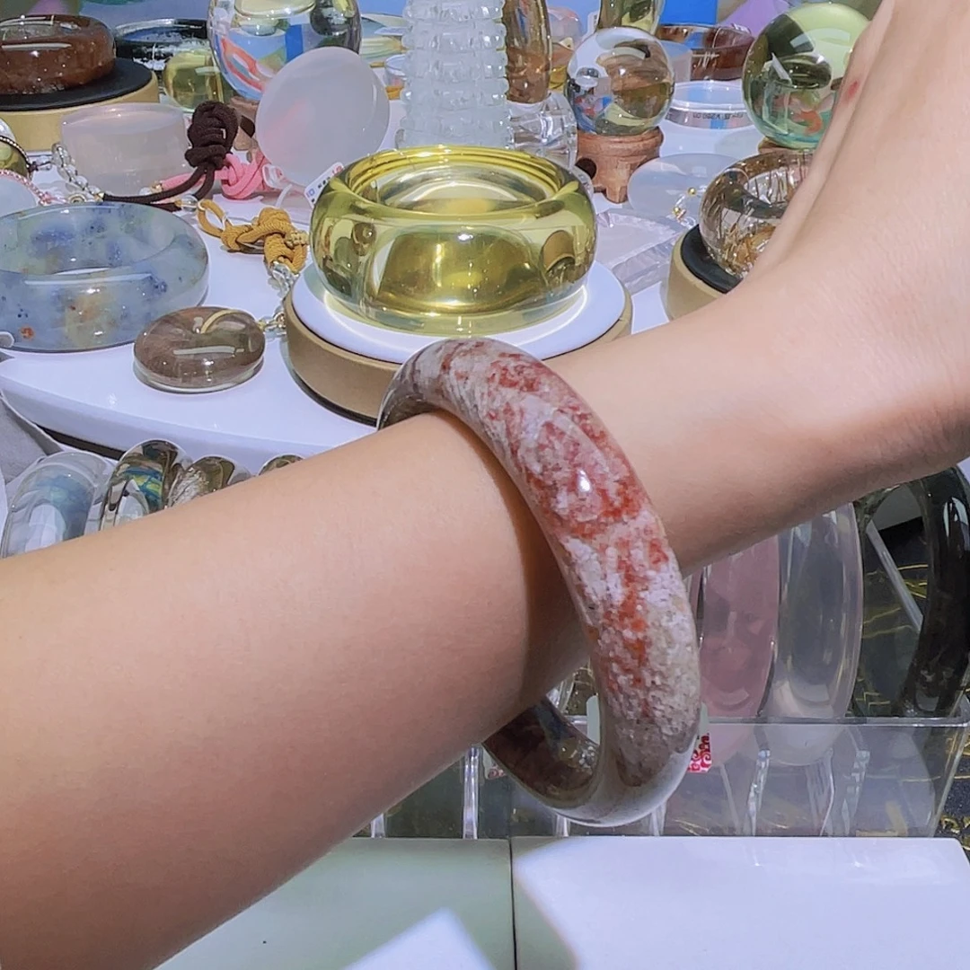 未镶嵌手镯水晶天然彩幽灵福利款59圈