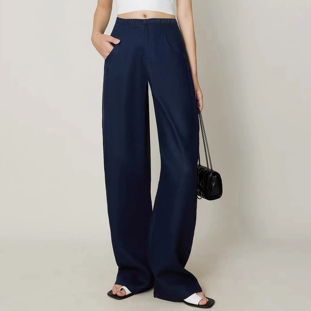 zhang&bai【理想亚麻裤】高奢系列~休闲直筒富婆裤慵懒舒适感拉满