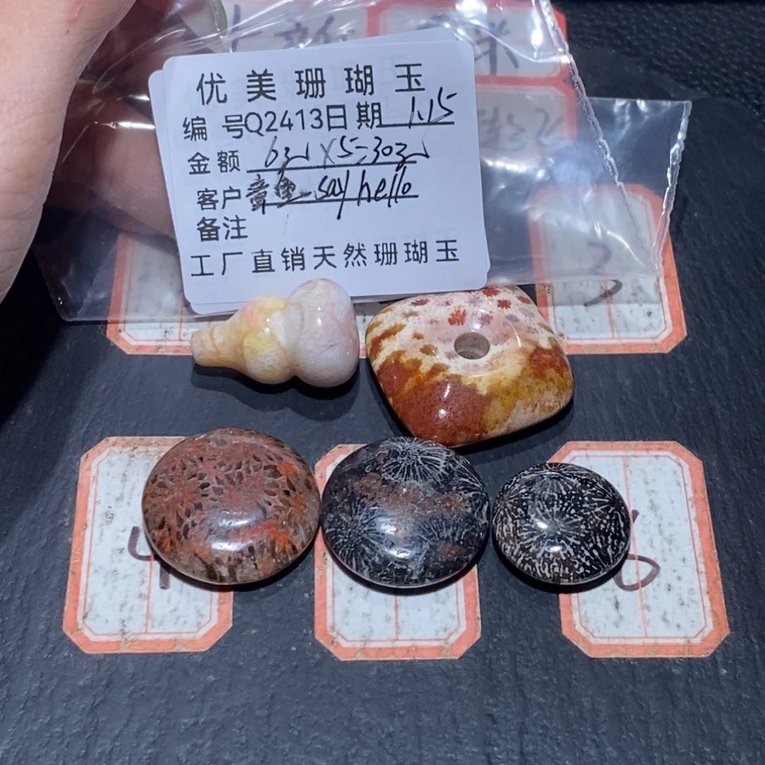 硅化珊瑚（珊瑚玉）吊坠未镶嵌章****o2413