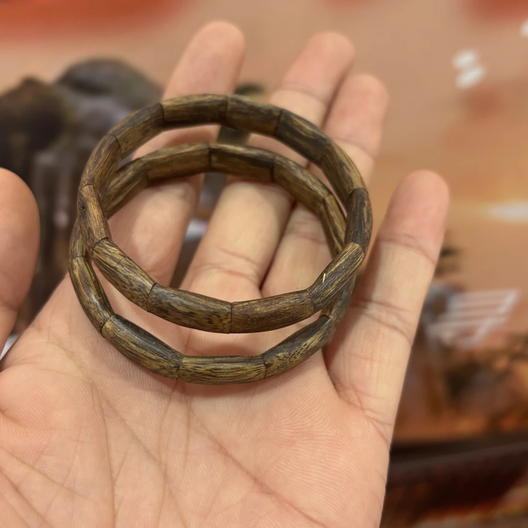 沉香【森海沉香】4克收藏绿棋楠手镯（多样性发货一条）