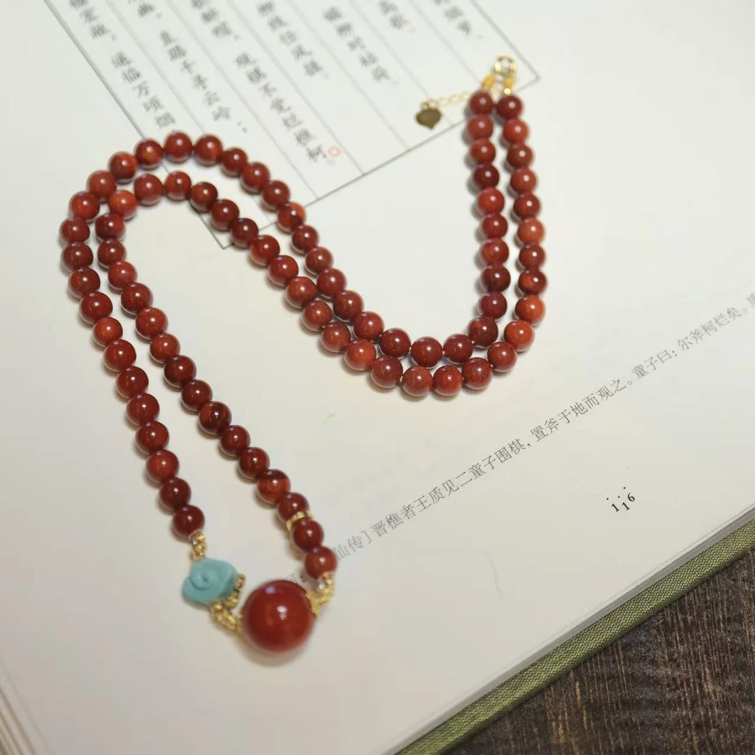 【霁红】南红锁骨链·18k金·多样性发其一