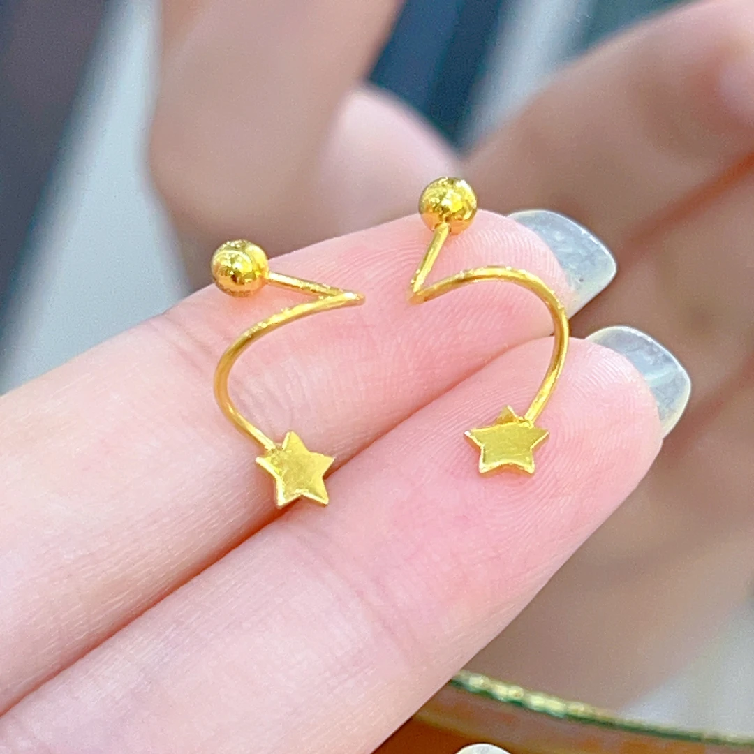 宝裕华黄金足金999 足金999 5G精品星星耳饰