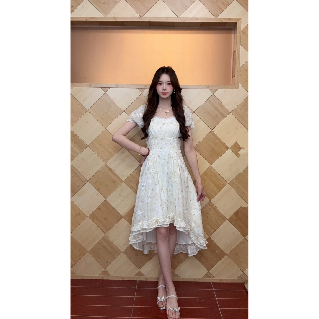 IEF/爱依服2025夏季新款法式温柔气质碎花梭织连衣中裙
