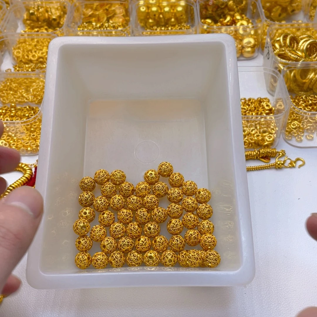 锆石铜合金镂空珠10mm2颗