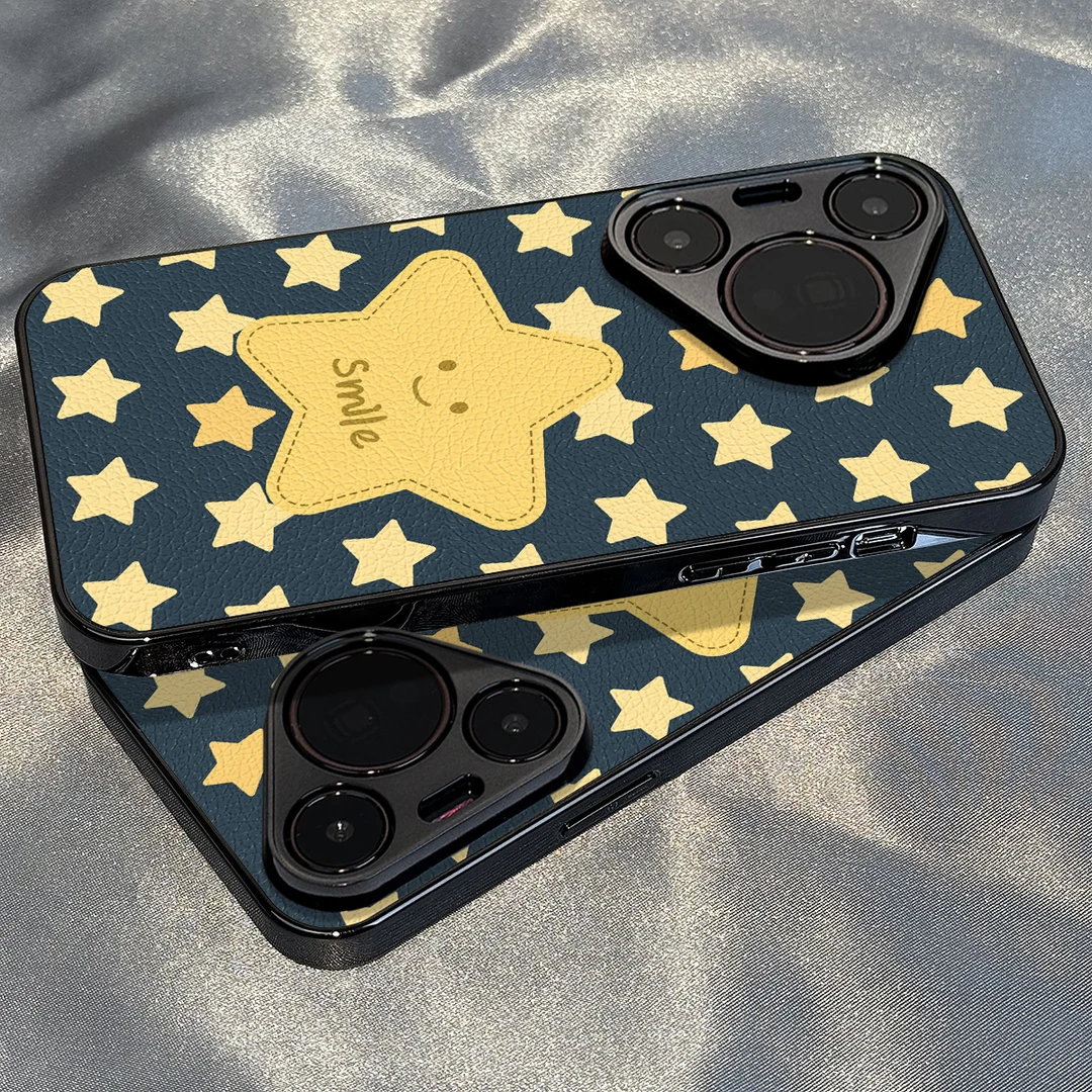 黄色星星适用华为Pura80pro手机壳潮牌Pura70p保护壳80ultra复古