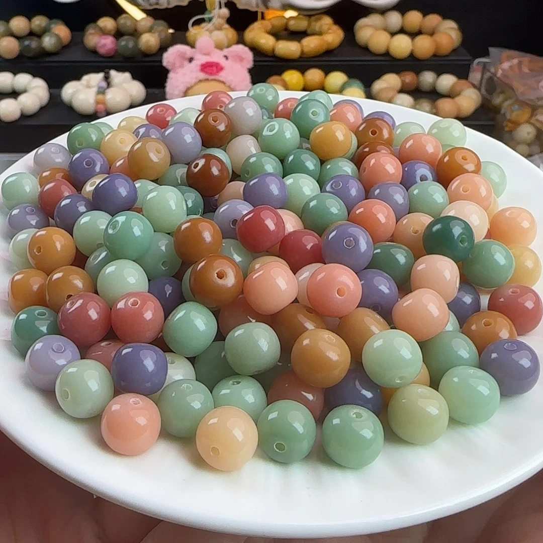 菩提根/象牙果手串卡10.5玛卡龙苹果500颗批发