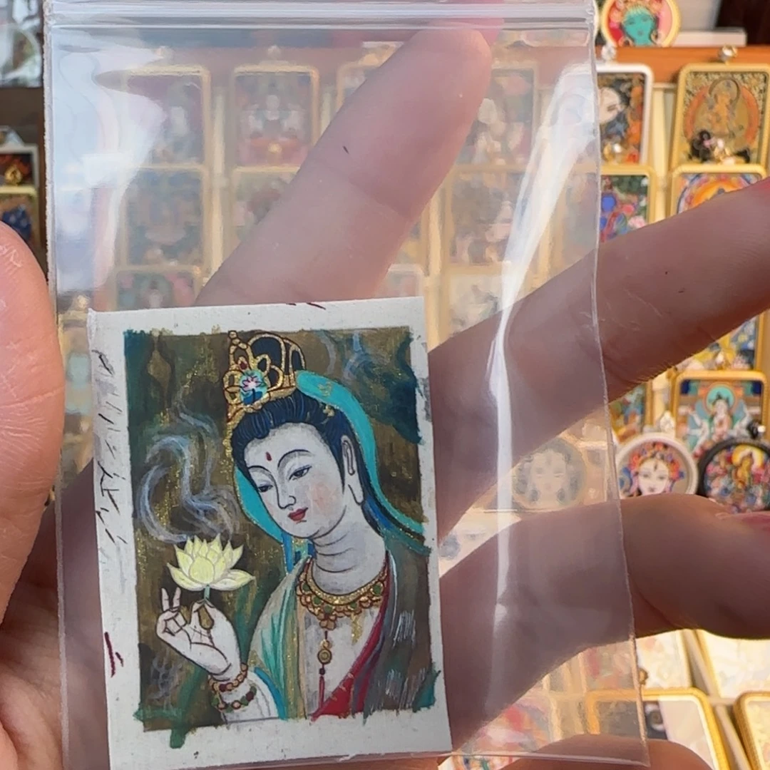 蓓***蕾吊坠古祥手绘唐卡