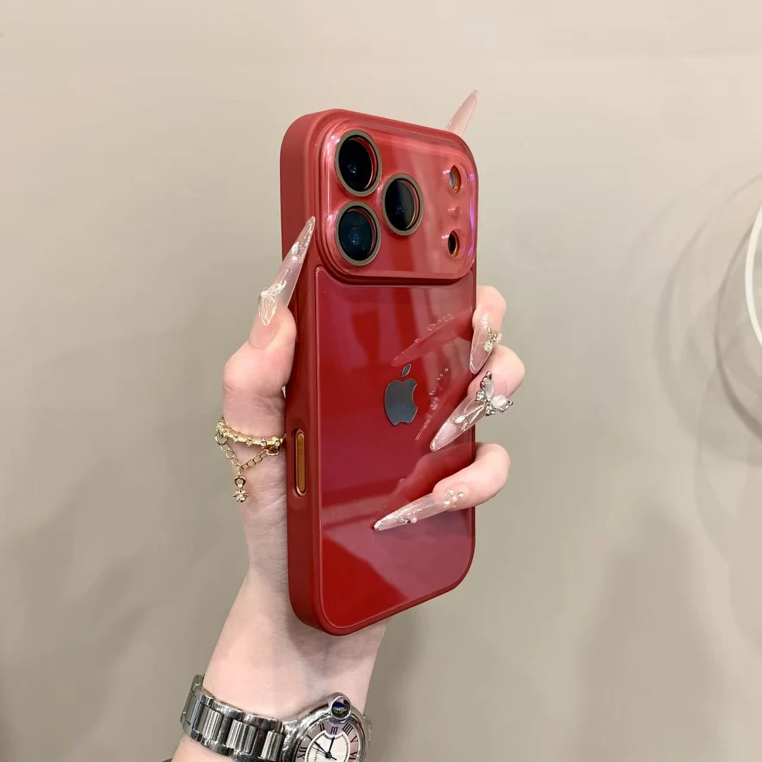 简约彩色多巴胺大视窗适用于iphone17promax苹果16手机壳15玻璃14