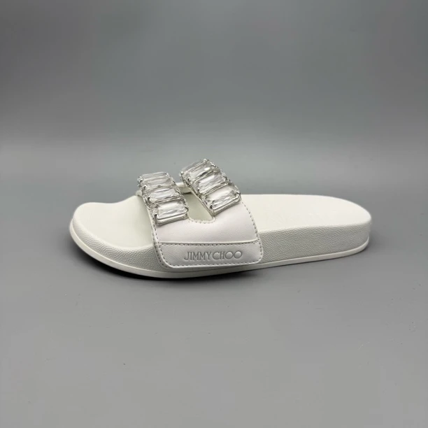 JIMMY CHOO/吉米周 J33 白色水钻拖 时尚潮流