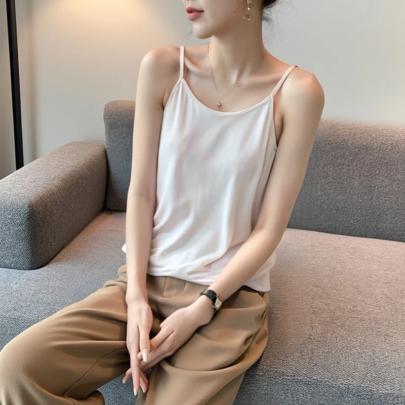 YH-66117大码胖mm四季简约纯色吊带内搭打底背心百搭春夏款