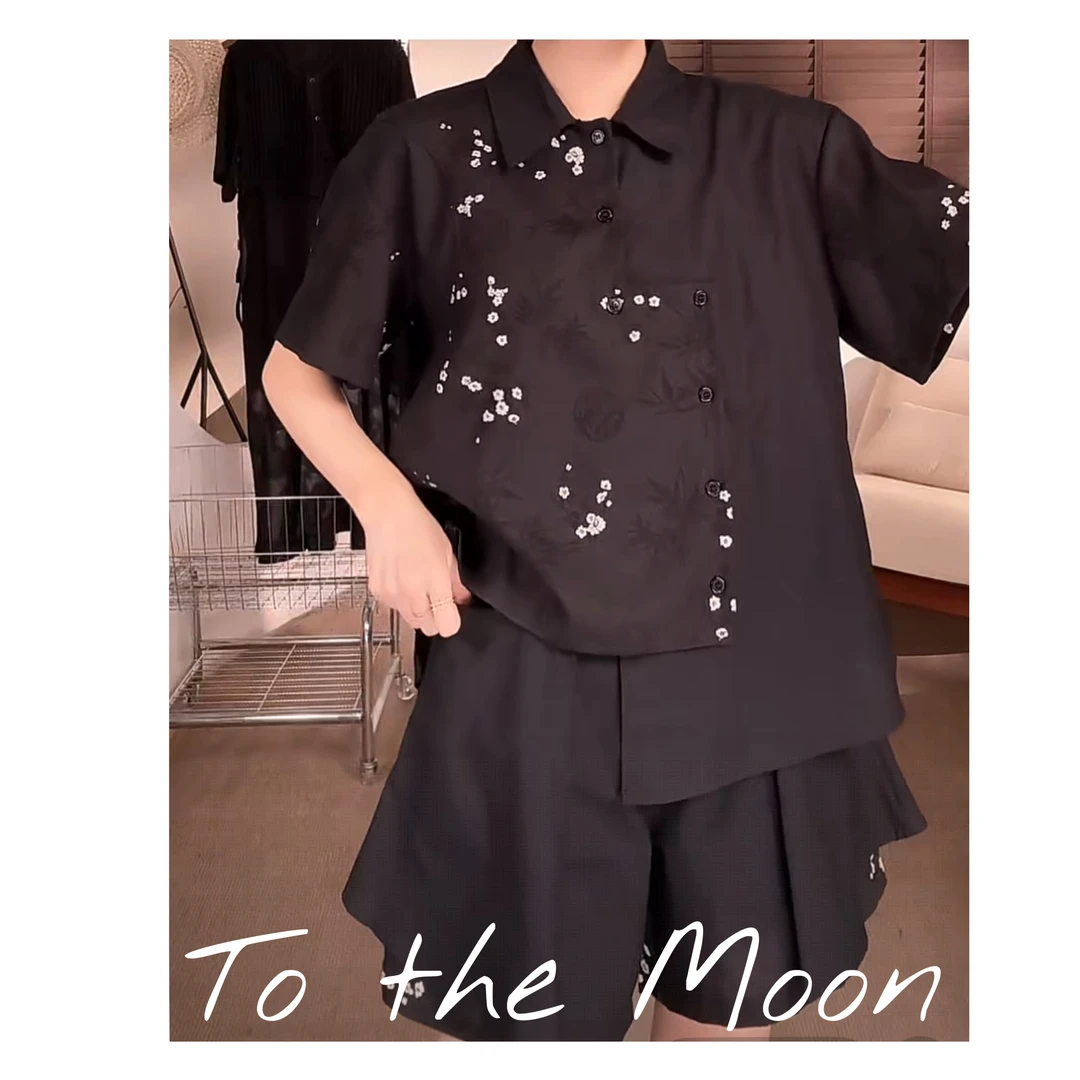 UpSd 原创【生性疏懒】衬衫国风拼接麻料设计夏季显瘦衬衫时尚百搭