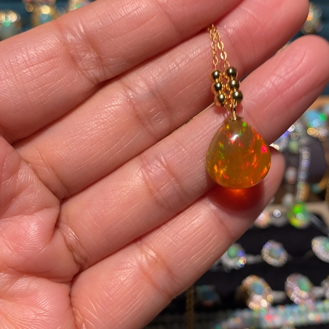 欧泊银S925镶嵌项链