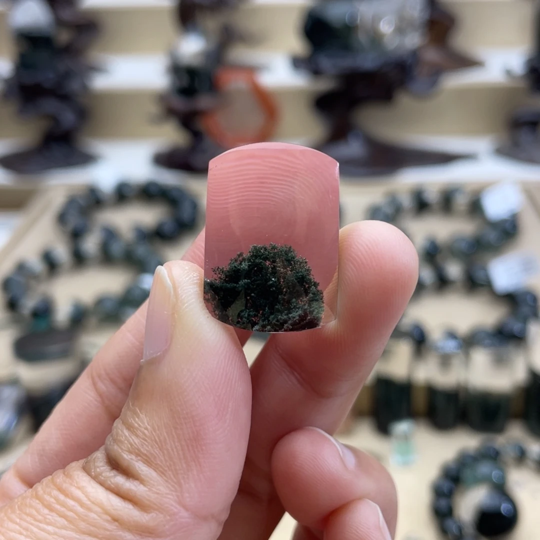 水晶颈饰未镶嵌绿幽灵吊坠定制不退换