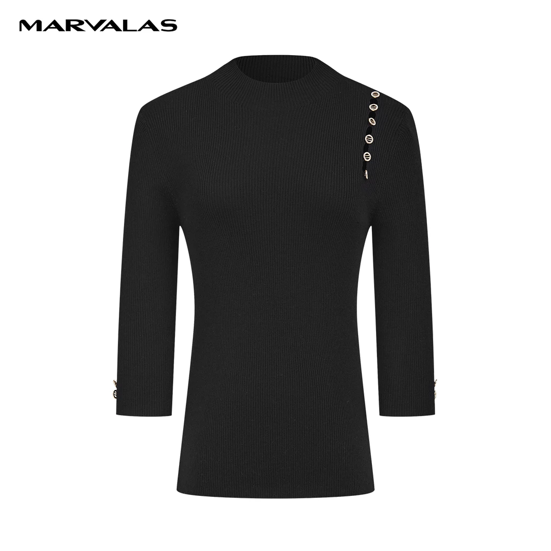 【珊珊专属】曼德诗修身套头长袖针织衫M733205769