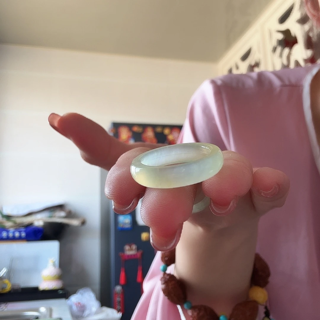 蛇纹石玉未镶嵌戒指19圈口