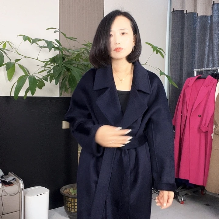 双面呢大衣藏蓝色M码