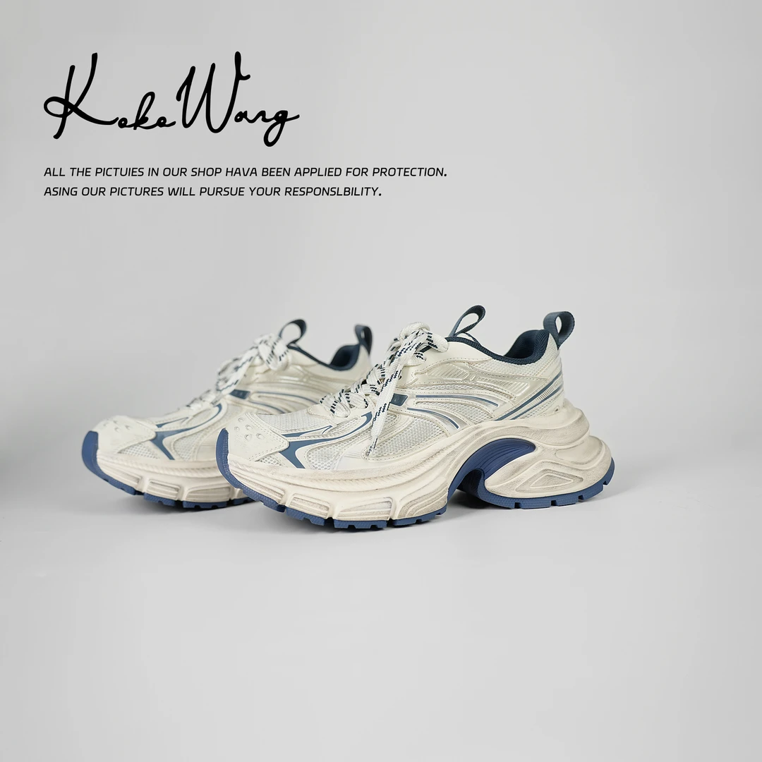 KOKO WANG早春新款撞色厚底增高透气舒适脏脏老爹鞋540334L04X04