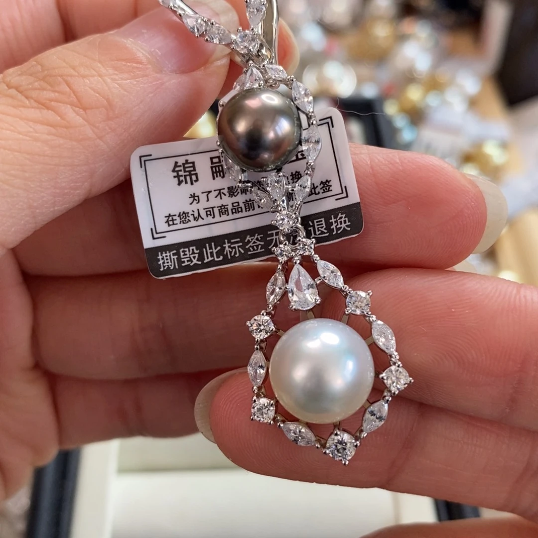 银S925镶嵌海水珍珠颈饰向***?