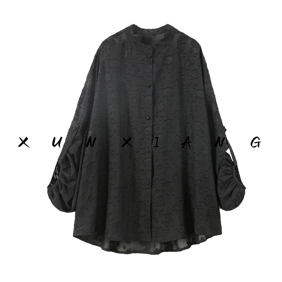 浔象丝绸『雪叩门』剪花绡衬衫