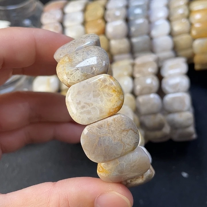 未镶嵌手链硅化珊瑚（珊瑚玉）