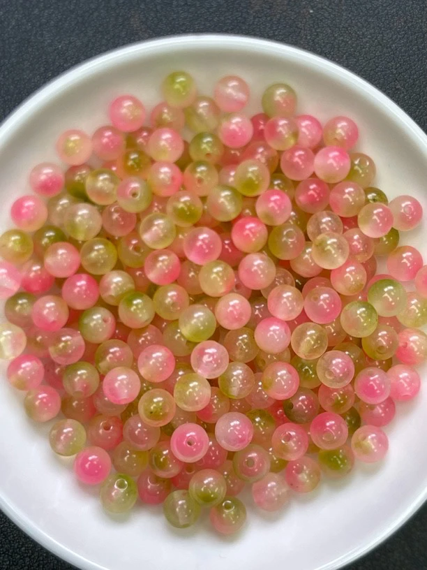 天然珠宝玉石 散珠高冰盐源水蜜桃Y1930  10mm 25颗（赠弹力线）