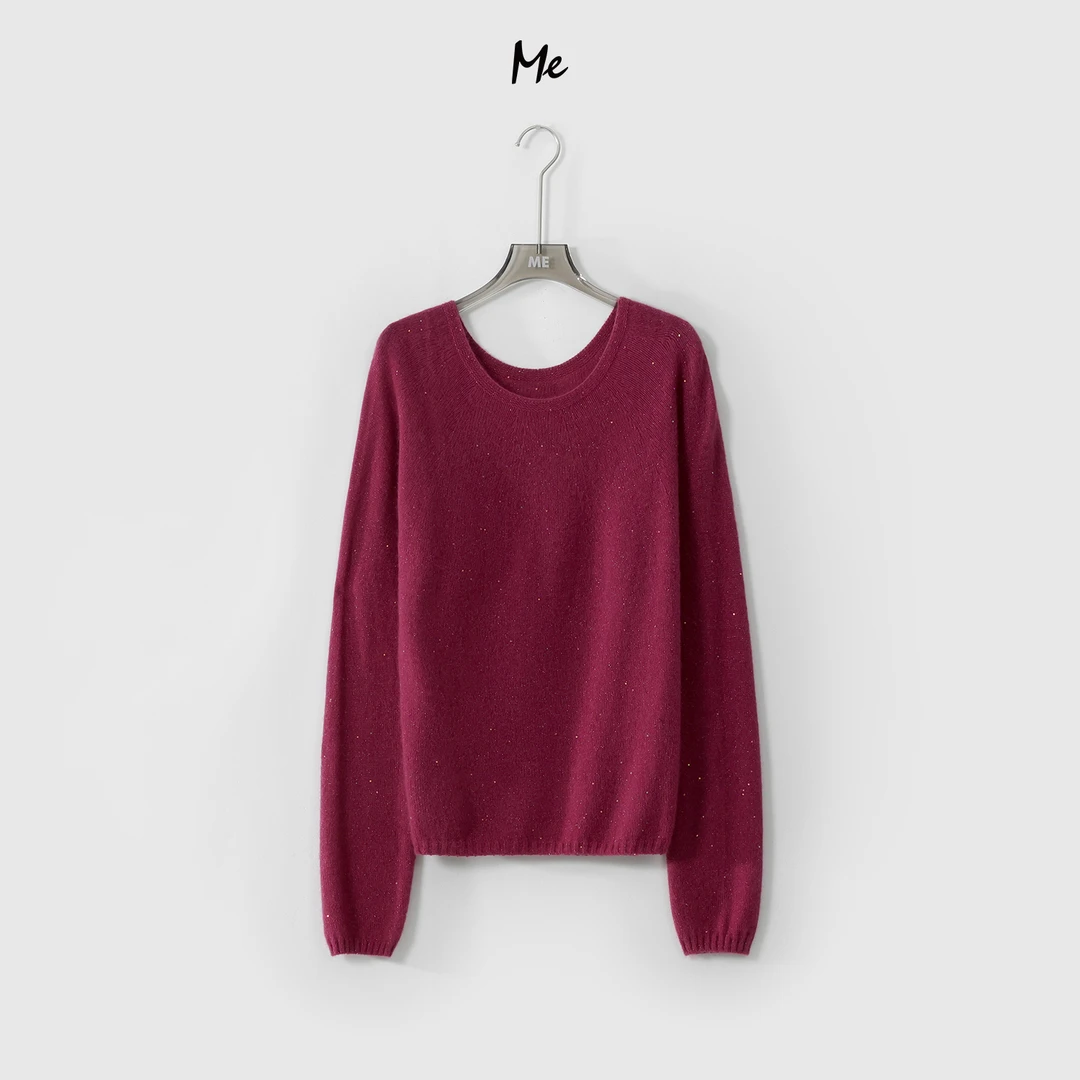 ME【彩色星空】轻奢极简百搭时尚通勤设计款毛衣MEQA2187