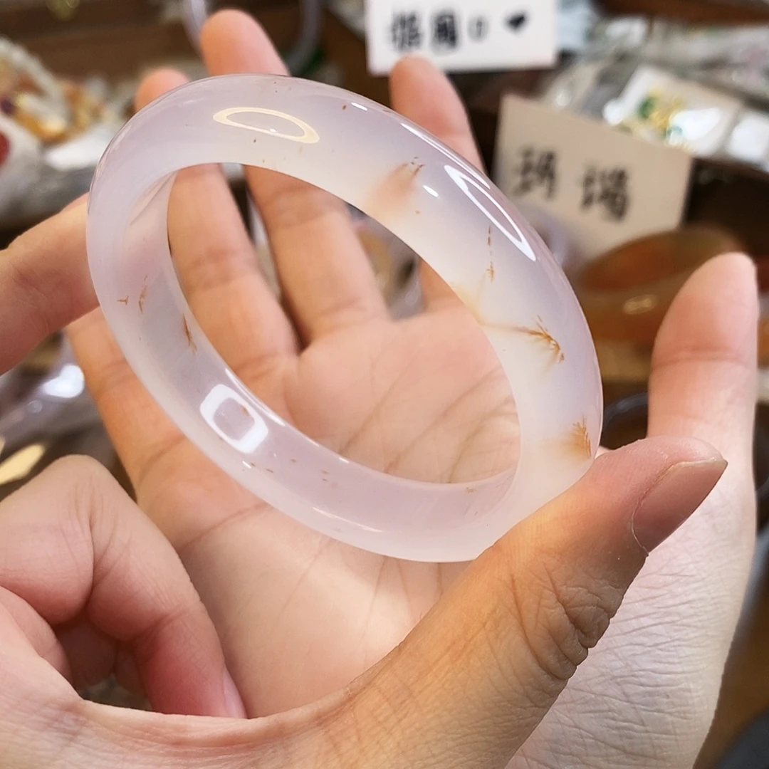 玛瑙/玉髓未镶嵌手镯A757。58.6圈