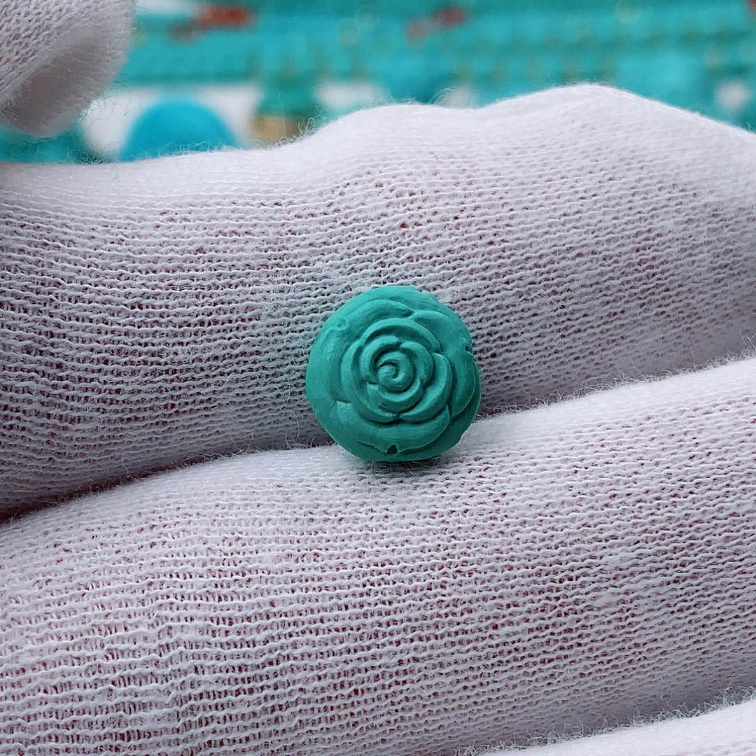 绿松石未镶嵌玫瑰花