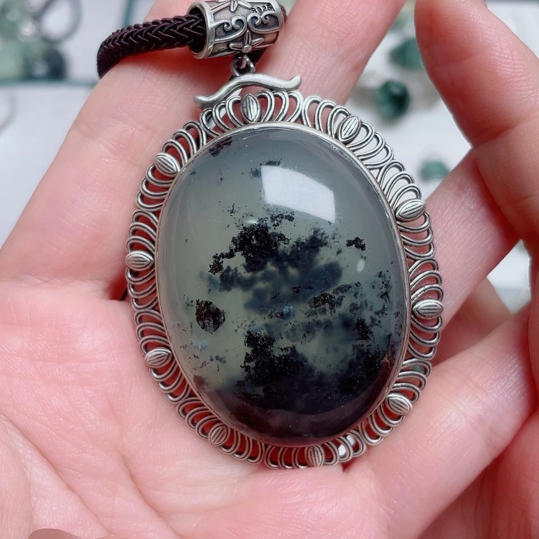 姝***人岫玉银S925镶嵌颈饰