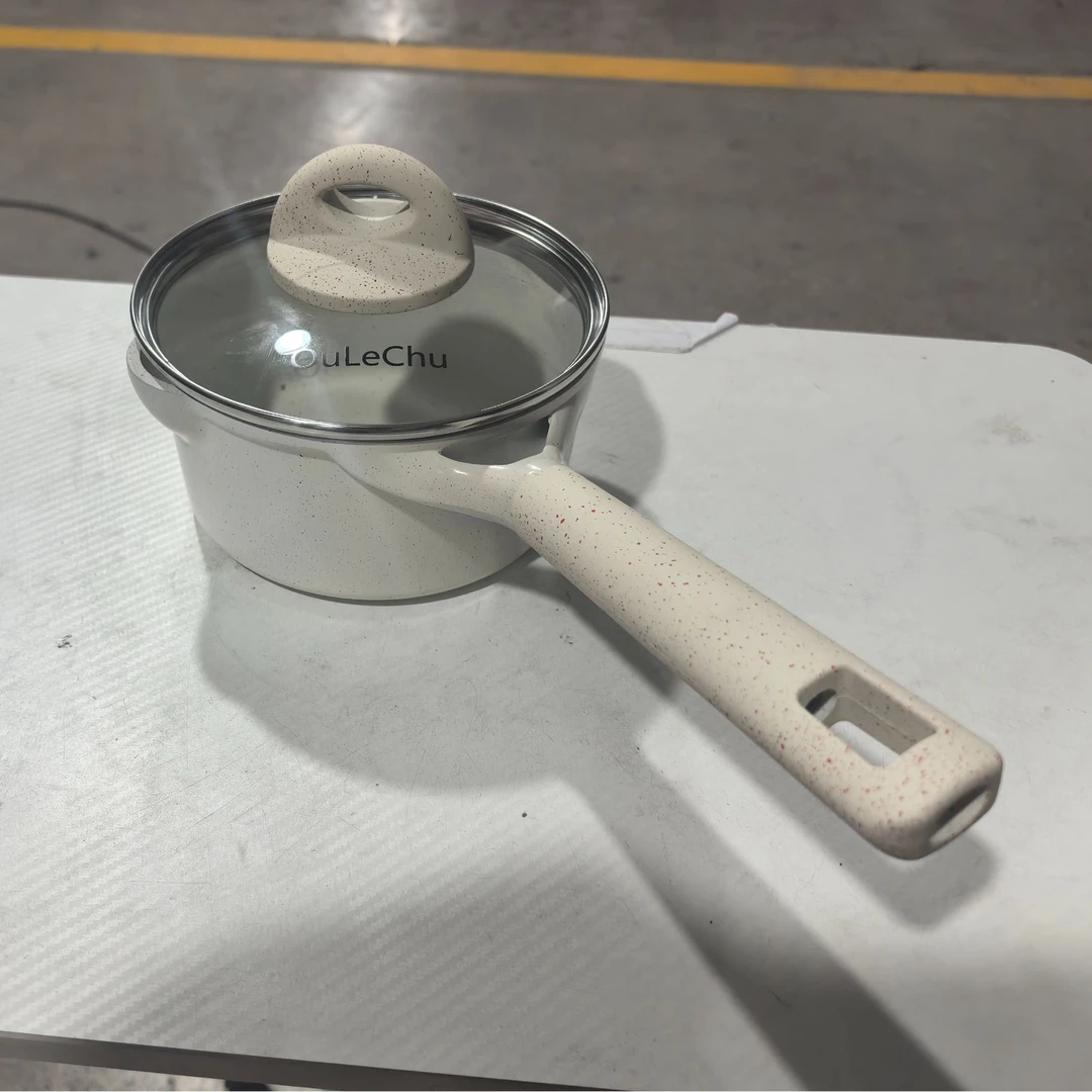 欧乐厨16cm冰淇淋白奶锅麦饭石高品质家用宝宝辅食锅多功能料理锅
