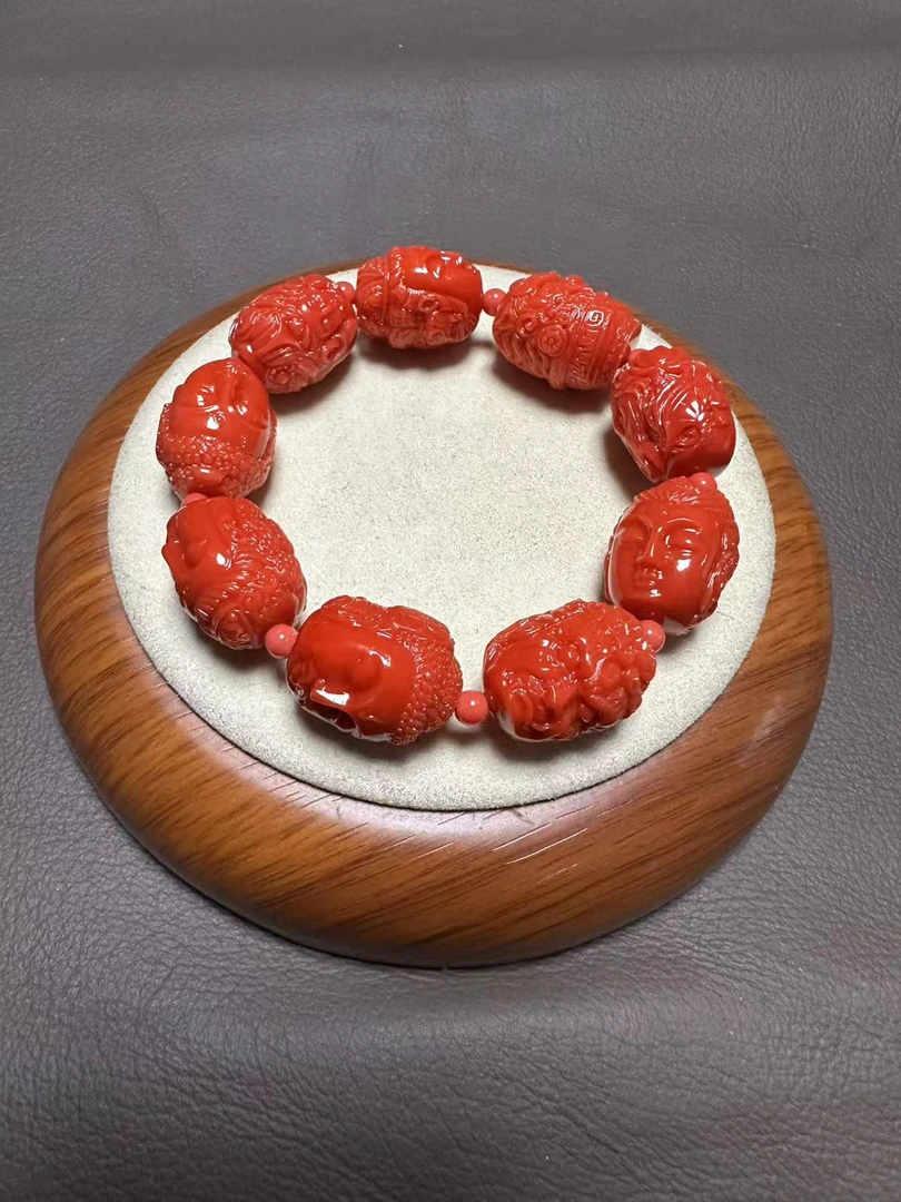 大圣3号 红色18罗汉手串 F735