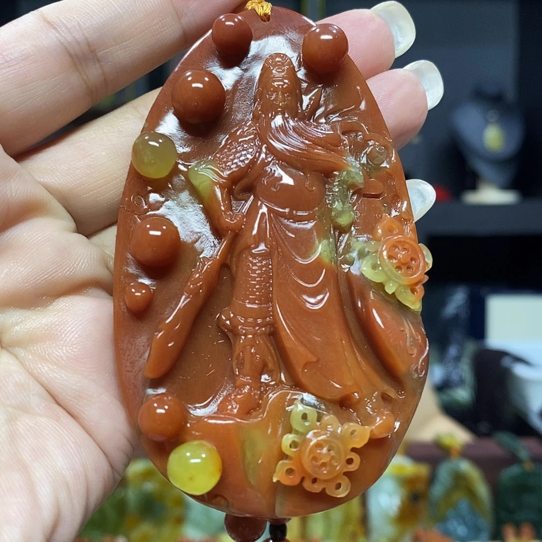 岫玉未镶嵌挂件吊坠项链