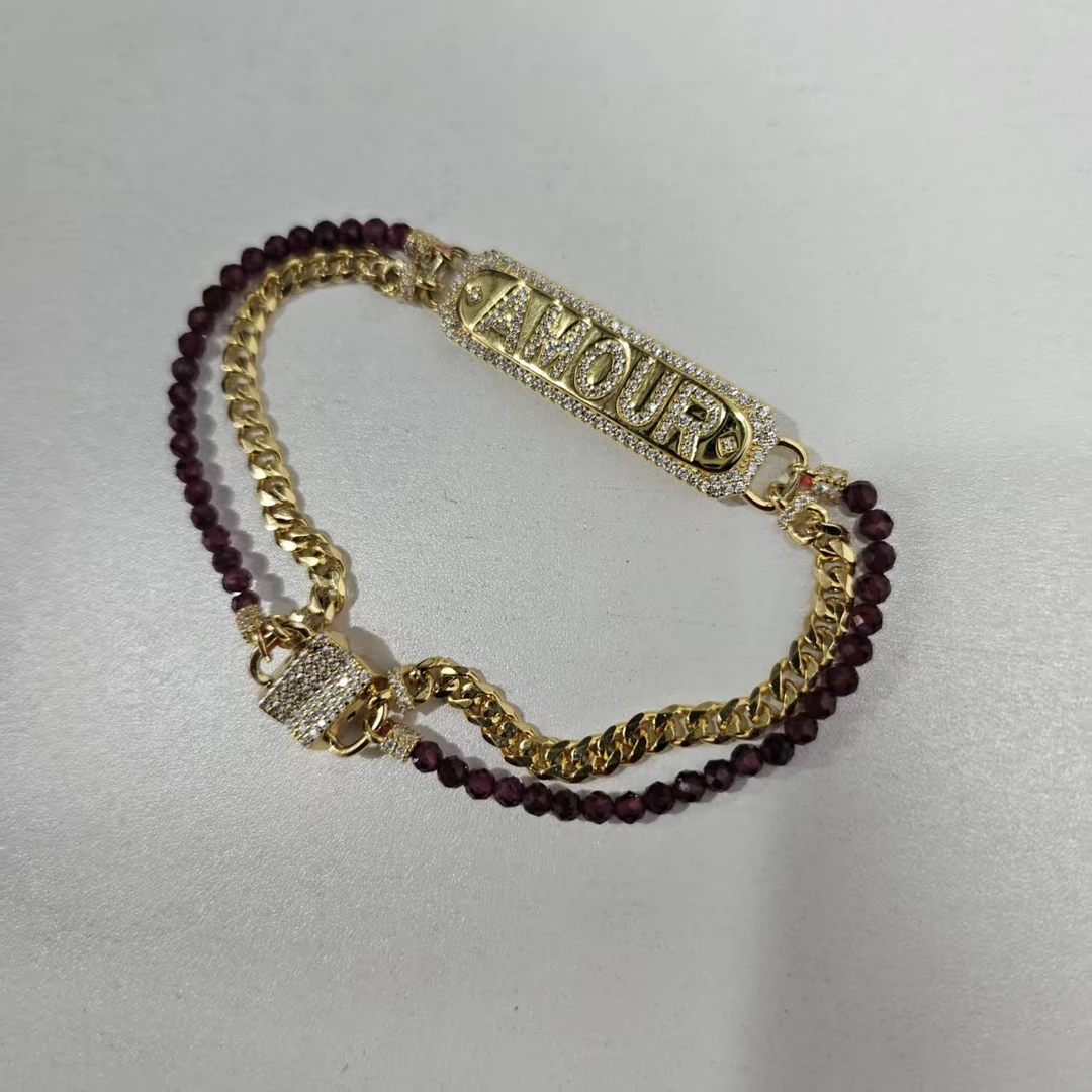 链子925银 【长19cm】摩瑟DP【A家新款紫石手链sp】HAZC