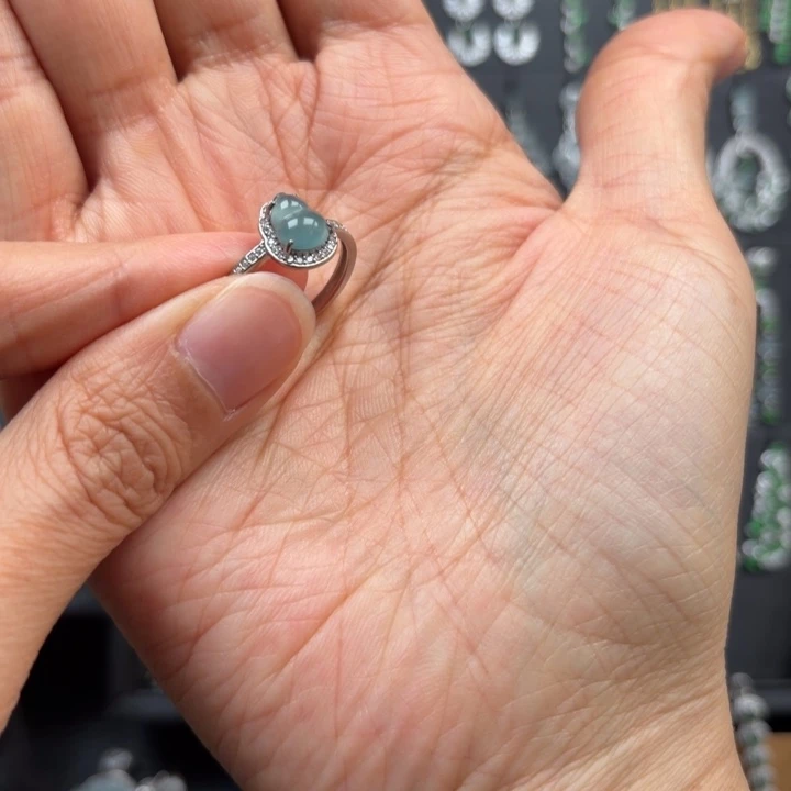 天***蝎翡翠银S925镶嵌耳饰