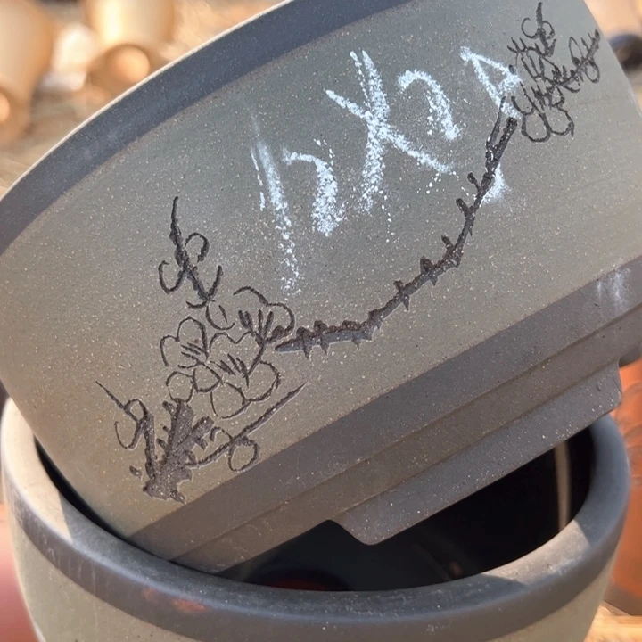 红陶紫砂碗盆口20