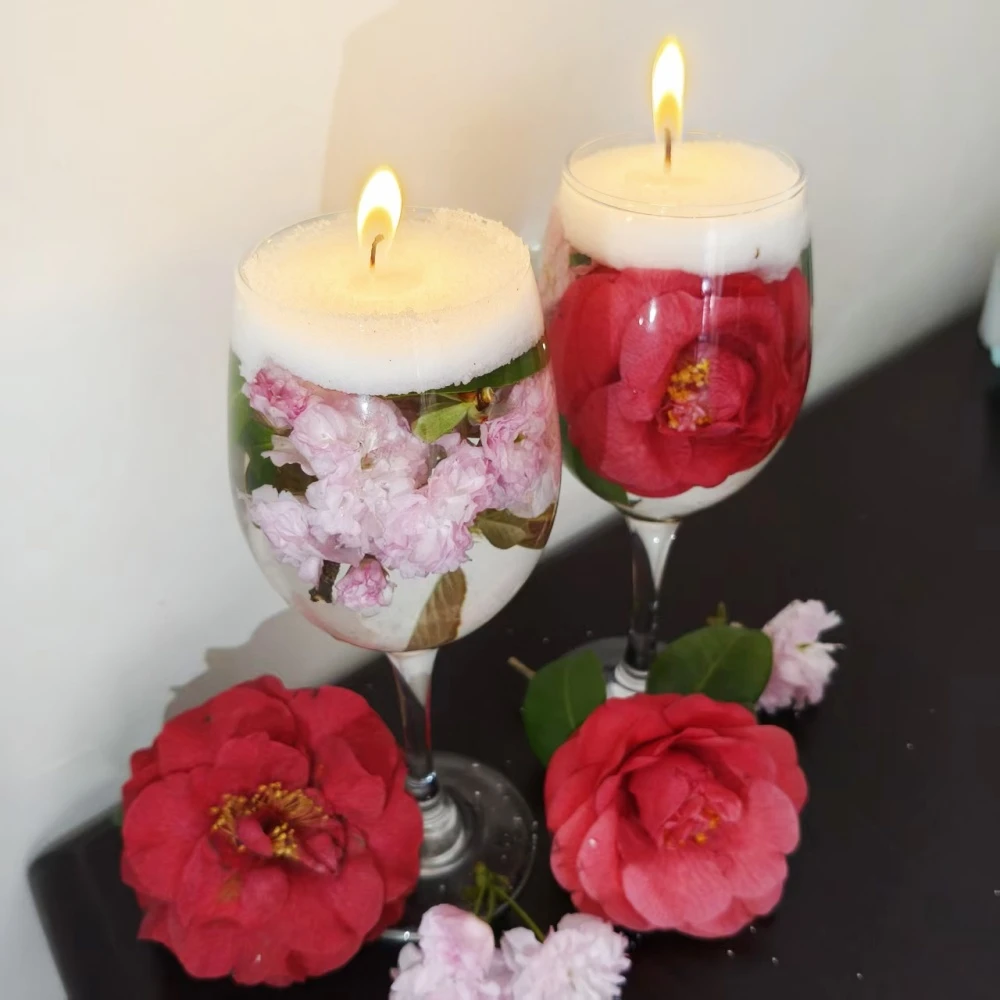 跨境爆款浮水颗粒蜡烛蜡沙气氛手工DIY布置大冰花蜡珍珠速成蜡烛