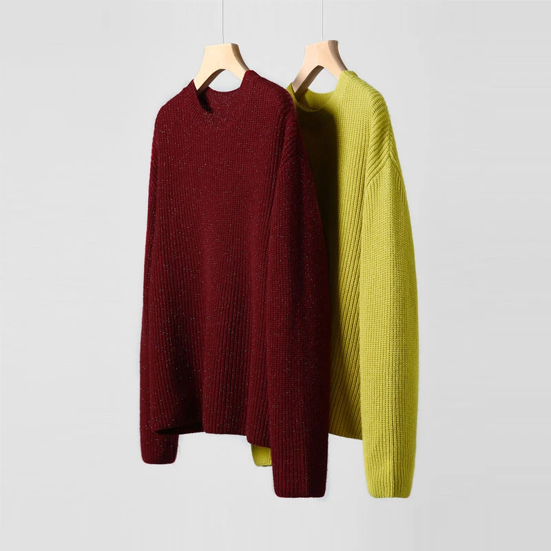 【九月木兮】意大利工艺羊毛羊绒细闪针织衫女上衣新款S82711ZYBVG