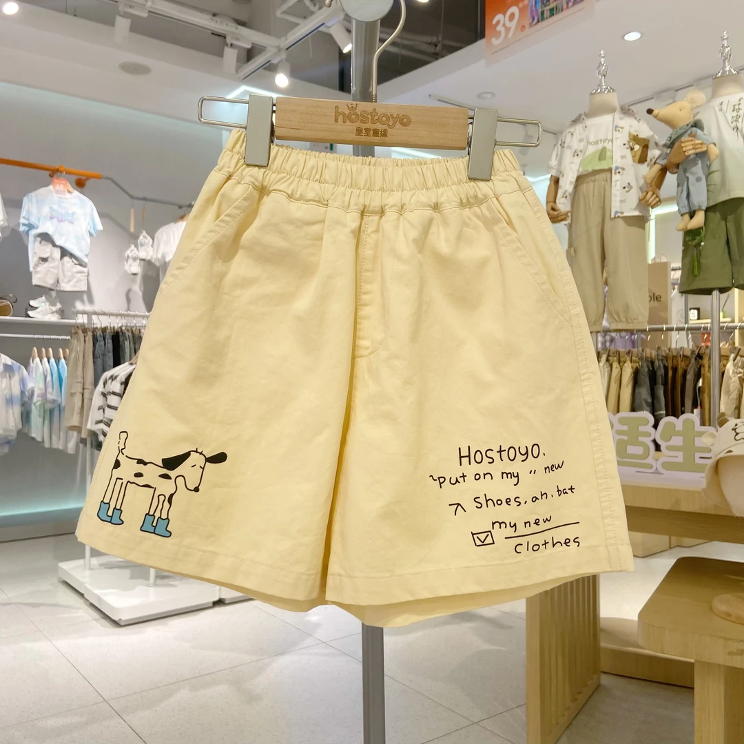 皇室童缘【童裤专家】纯棉2025夏季男童舒适五分工装裤透气舒