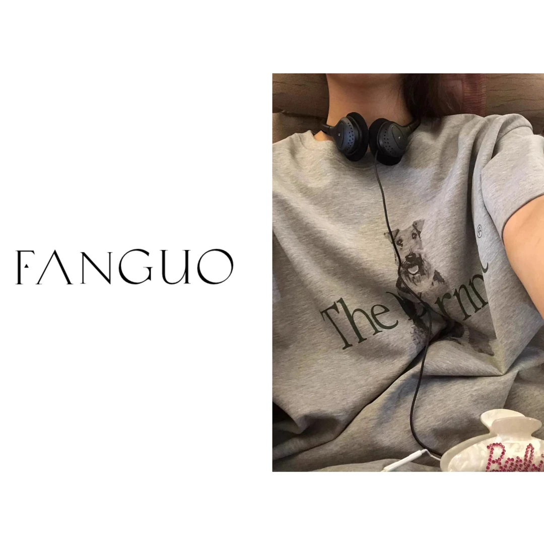 韩国the barnnet秋冬叠穿tips！ 质感全棉八奶小狗短袖T女23443