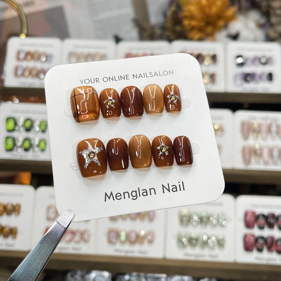 那不勒斯-指甲陛下纯手工穿戴甲带钻爆闪定制高级感可拆卸美甲