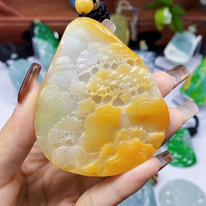 颈饰未镶嵌翡翠天然翡翠A 货