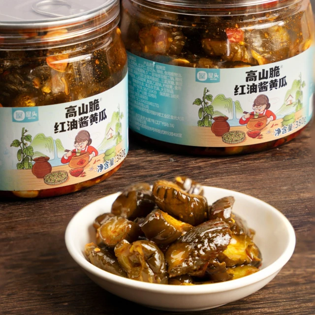 屋头酱菜高山脆红油酱黄瓜香辣红油笋丁八宝酱菜即食佐餐下饭拌面