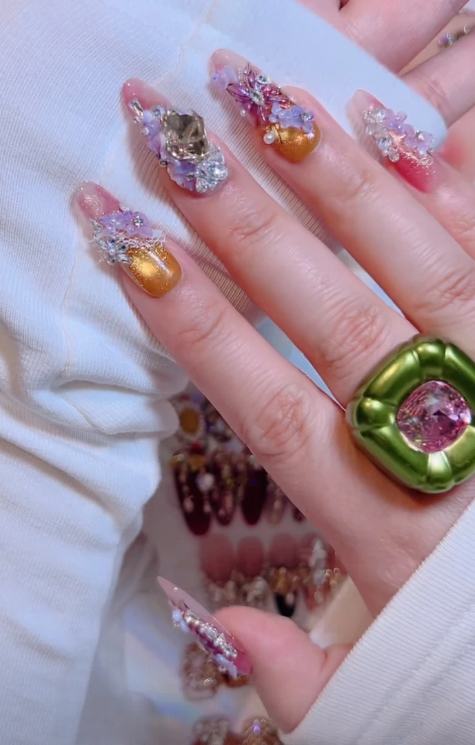 满饰纪|S454「」轻奢钻饰超闪穿戴甲手工穿戴甲堆钻