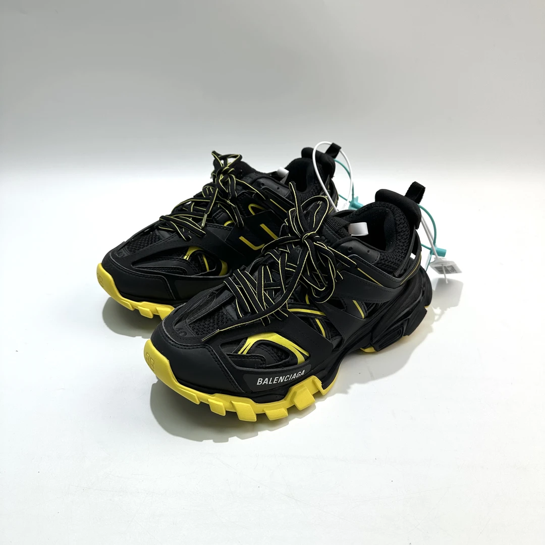 95新 Balenciaga/巴黎世家 40码 黑黄色Track1.0老爹鞋bl0485