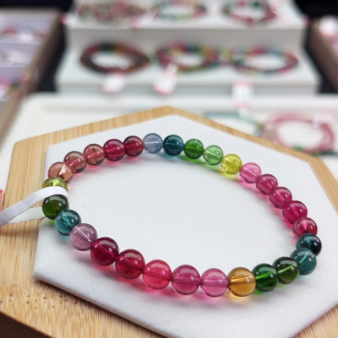 手链未镶嵌碧玺碧玺手串单圈6mm+